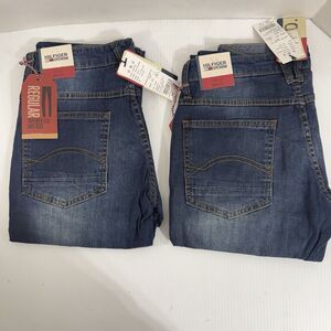 TOMMY HILFIGER mens Blue Jeans Tapered leg Mid Rise 30X33 Lot Of 2 Pairs